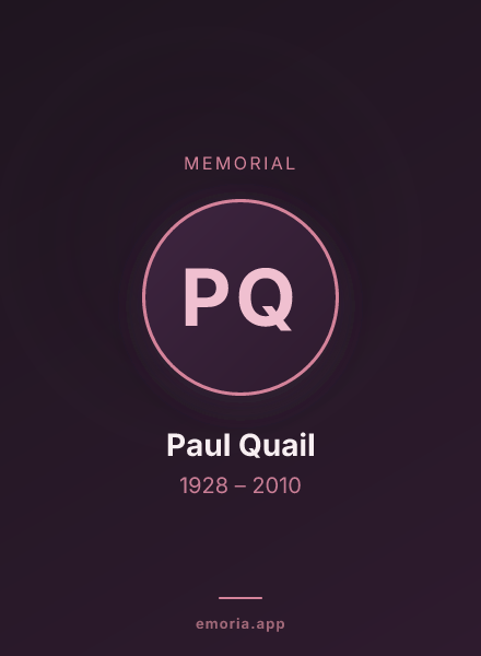 Memorial portrait of Paul Quail