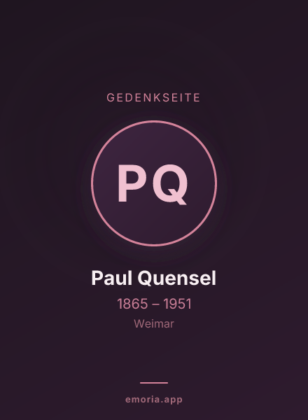 Gedenkportrait von Paul Quensel
