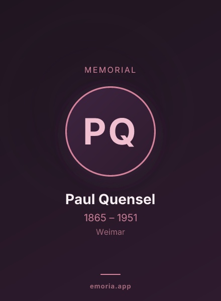 Memorial portrait of Paul Quensel