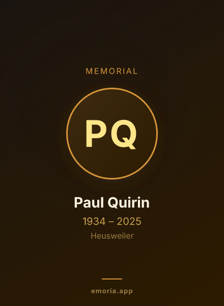 Memorial portrait of Paul Quirin