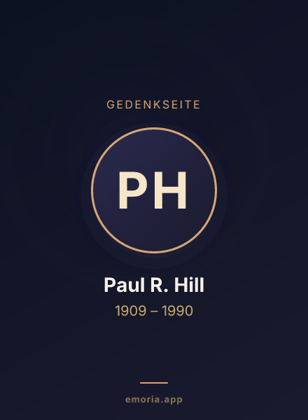 Gedenkportrait von Paul R. Hill