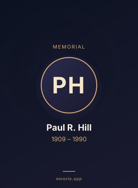 Memorial portrait of Paul R. Hill