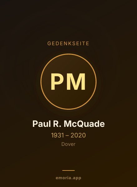 Gedenkportrait von Paul R. McQuade