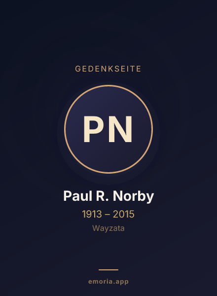 Gedenkportrait von Paul R. Norby