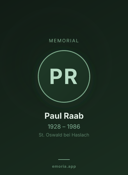 Memorial portrait of Paul Raab