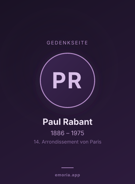 Gedenkportrait von Paul Rabant