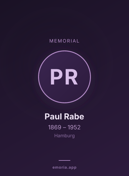 Memorial portrait of Paul Rabe