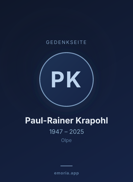 Gedenkportrait von Paul-Rainer Krapohl