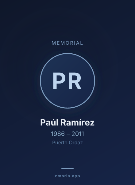 Memorial portrait of Paúl Ramírez