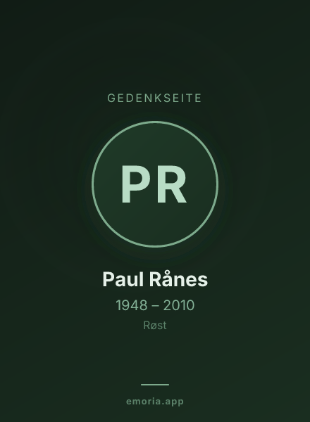 Gedenkportrait von Paul Rånes
