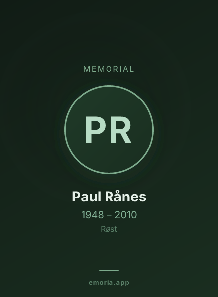 Memorial portrait of Paul Rånes
