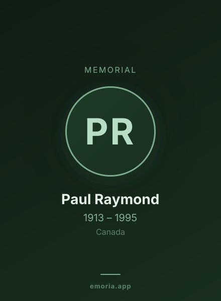Memorial portrait of Paul Raymond