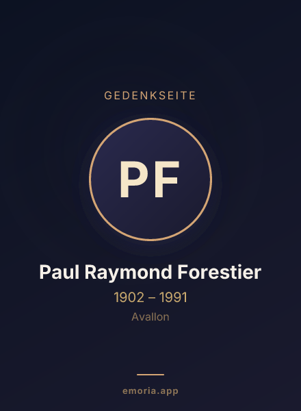 Gedenkportrait von Paul Raymond Forestier