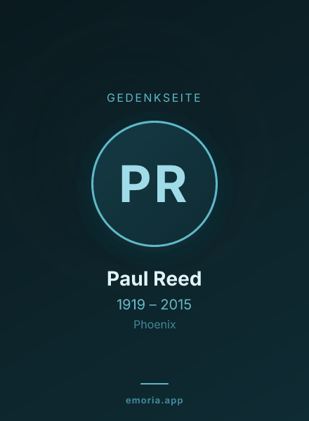 Gedenkportrait von Paul Reed
