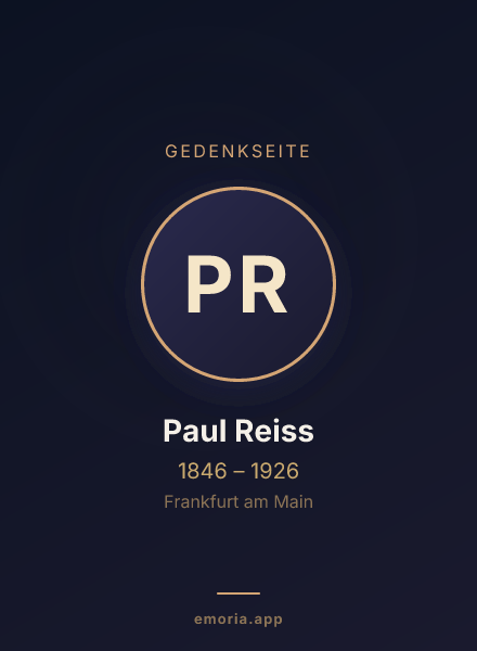 Gedenkportrait von Paul Reiss