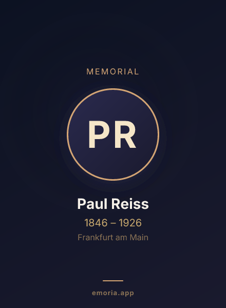Memorial portrait of Paul Reiss