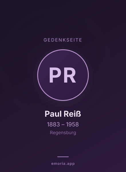 Gedenkportrait von Paul Reiß