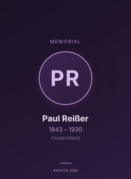 Memorial portrait of Paul Reißer