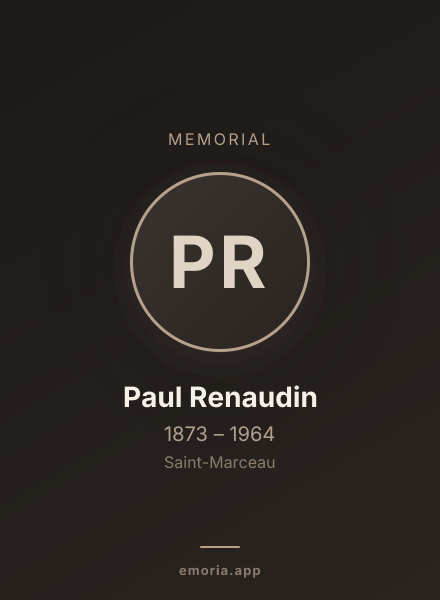 Memorial portrait of Paul Renaudin