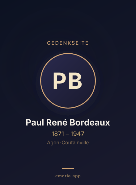 Gedenkportrait von Paul René Bordeaux