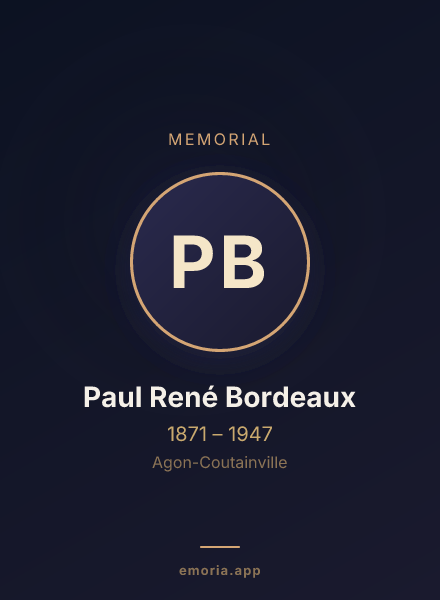 Memorial portrait of Paul René Bordeaux