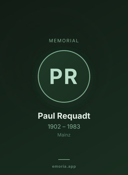 Memorial portrait of Paul Requadt