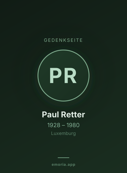 Gedenkportrait von Paul Retter