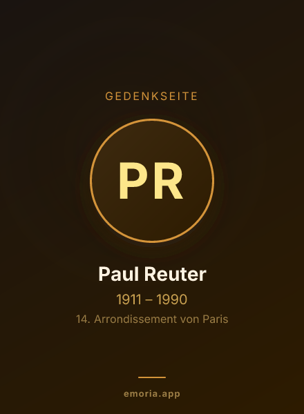 Gedenkportrait von Paul Reuter