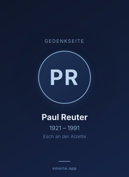 Gedenkportrait von Paul Reuter