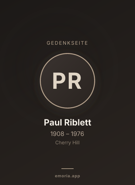 Gedenkportrait von Paul Riblett