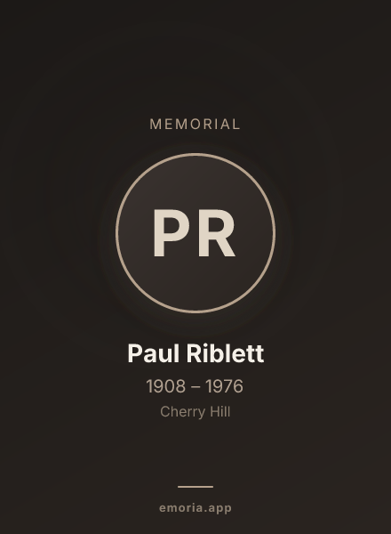 Memorial portrait of Paul Riblett