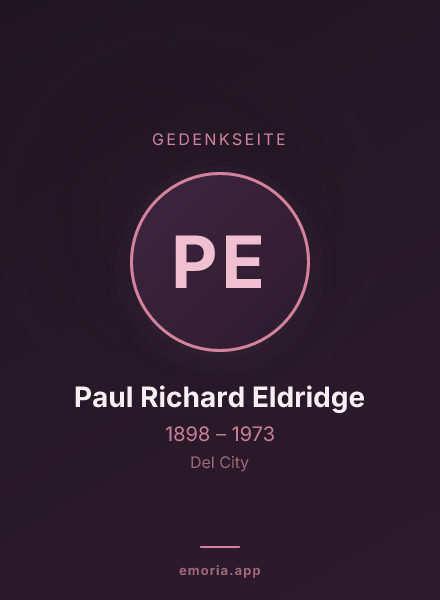 Gedenkportrait von Paul Richard Eldridge