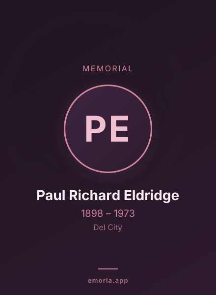 Memorial portrait of Paul Richard Eldridge
