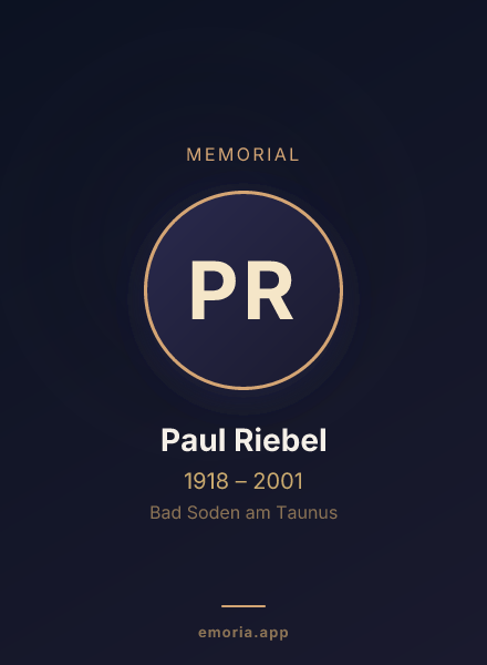 Memorial portrait of Paul Riebel