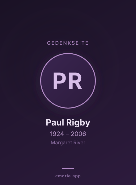 Gedenkportrait von Paul Rigby