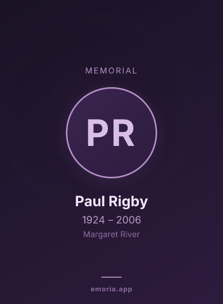 Memorial portrait of Paul Rigby