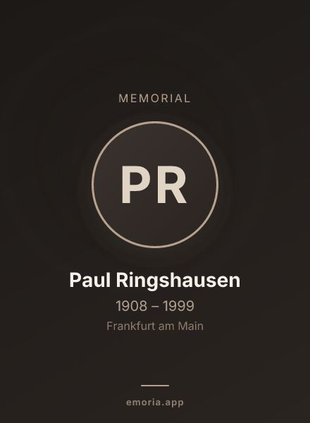 Memorial portrait of Paul Ringshausen