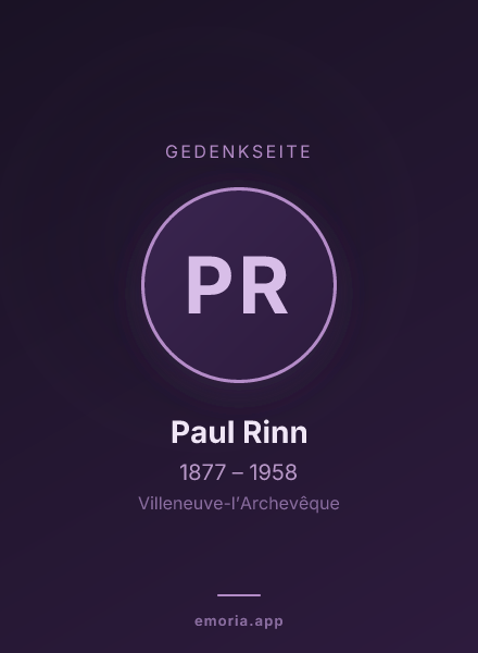 Gedenkportrait von Paul Rinn