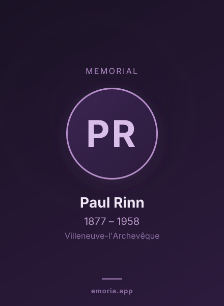Memorial portrait of Paul Rinn