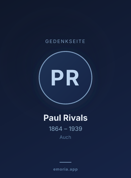 Gedenkportrait von Paul Rivals