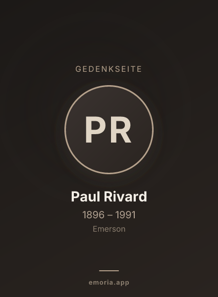 Gedenkportrait von Paul Rivard