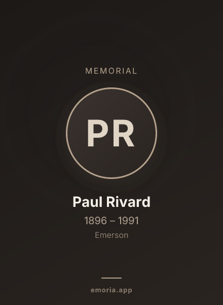 Memorial portrait of Paul Rivard