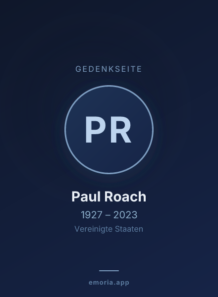Gedenkportrait von Paul Roach