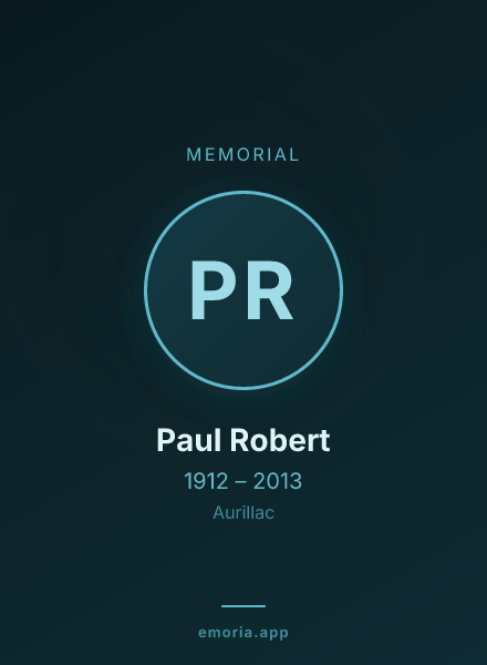 Memorial portrait of Paul Robert