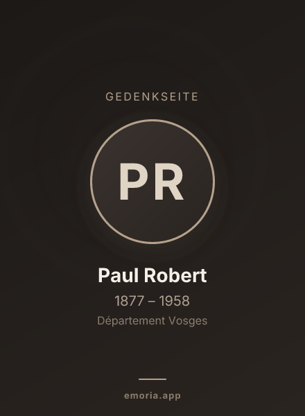 Gedenkportrait von Paul Robert