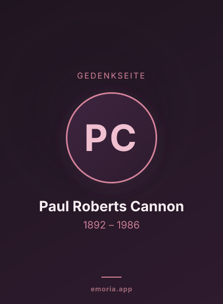 Gedenkportrait von Paul Roberts Cannon