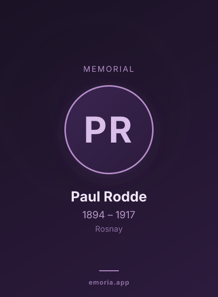 Memorial portrait of Paul Rodde