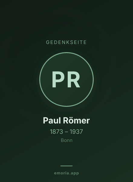 Gedenkportrait von Paul Römer