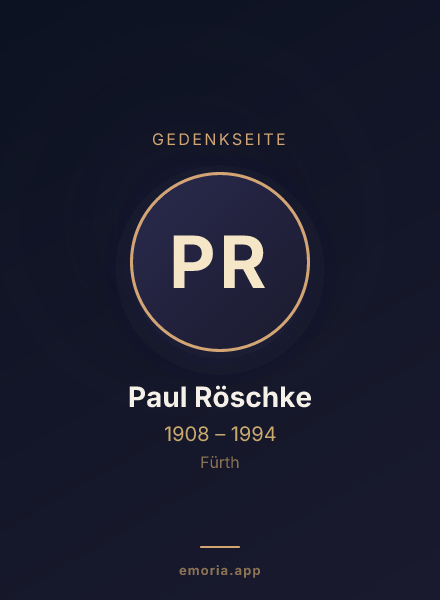Gedenkportrait von Paul Röschke