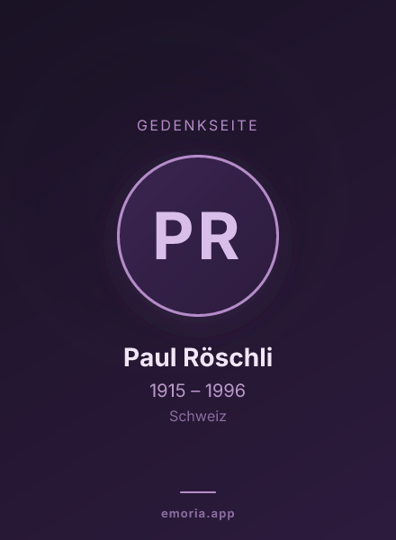 Gedenkportrait von Paul Röschli
